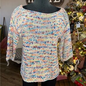 Zara Knit • Multicolor Knit Half Sleeve Sweater